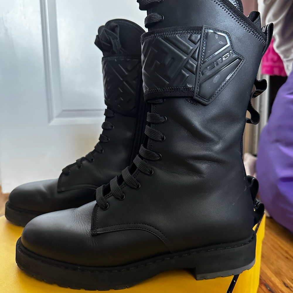 Fendi Black Combat Boots
